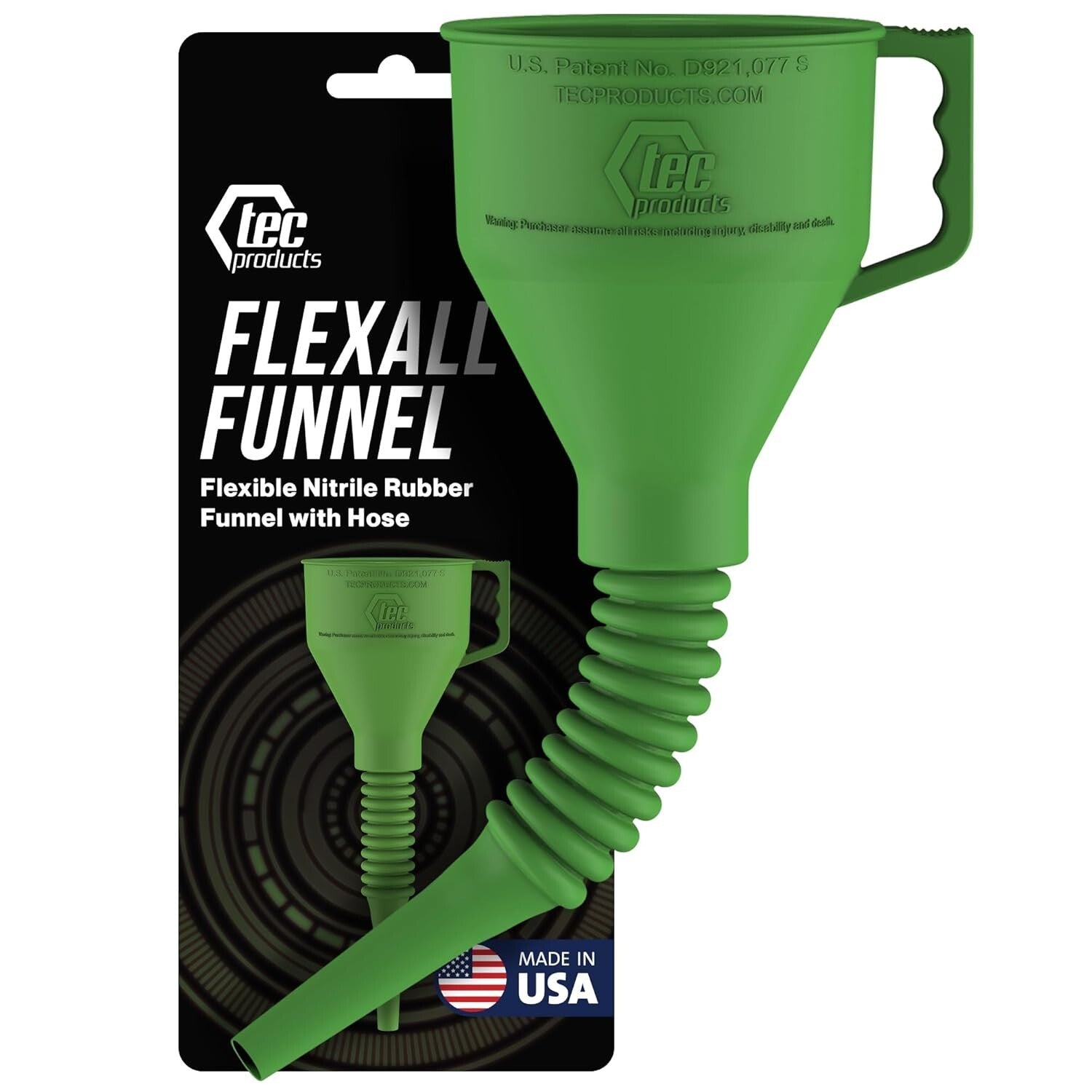Anti-Spill Long Funnel for Automotive Use - Durable Nitrile Rubber Construction