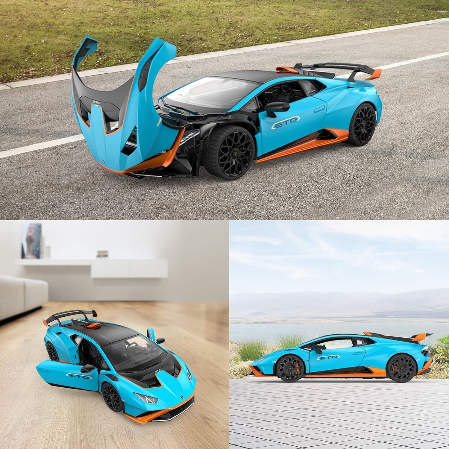 Blue Lamborghini Huracán STO R/C Toy Car 1/14 Scale - Perfect Gift for Ages 8-12