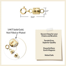 Load image into Gallery viewer, Hypoallergenic 14K Gold Magnetic Clasp with Spring Ring for Easy Jewelry Use
