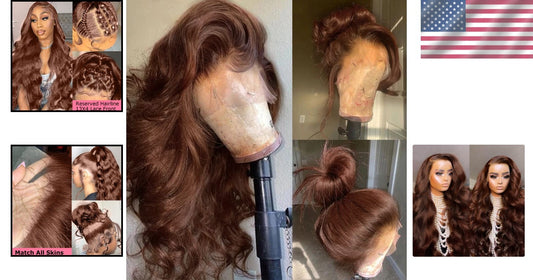 24 Inch 200% Density Brown Lace Front Wig - Soft Body Wave with Baby Hair