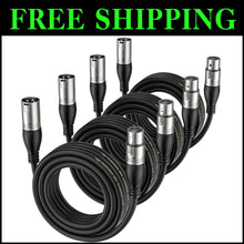 Load image into Gallery viewer, 4-Pack 15ft Balanced XLR Audio Cables - Reliable Microphone &amp; Speaker Connectors