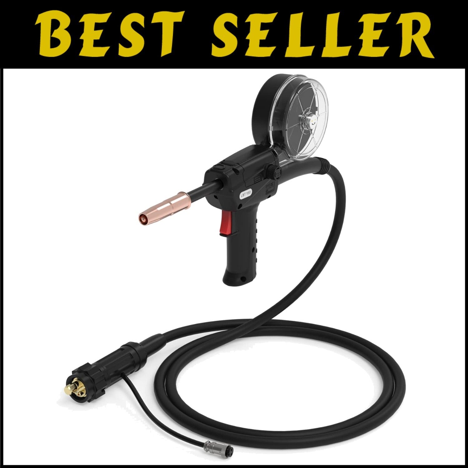 Versatile 150A Spool Gun for Aluminum Welding with Clear Plastic Housing