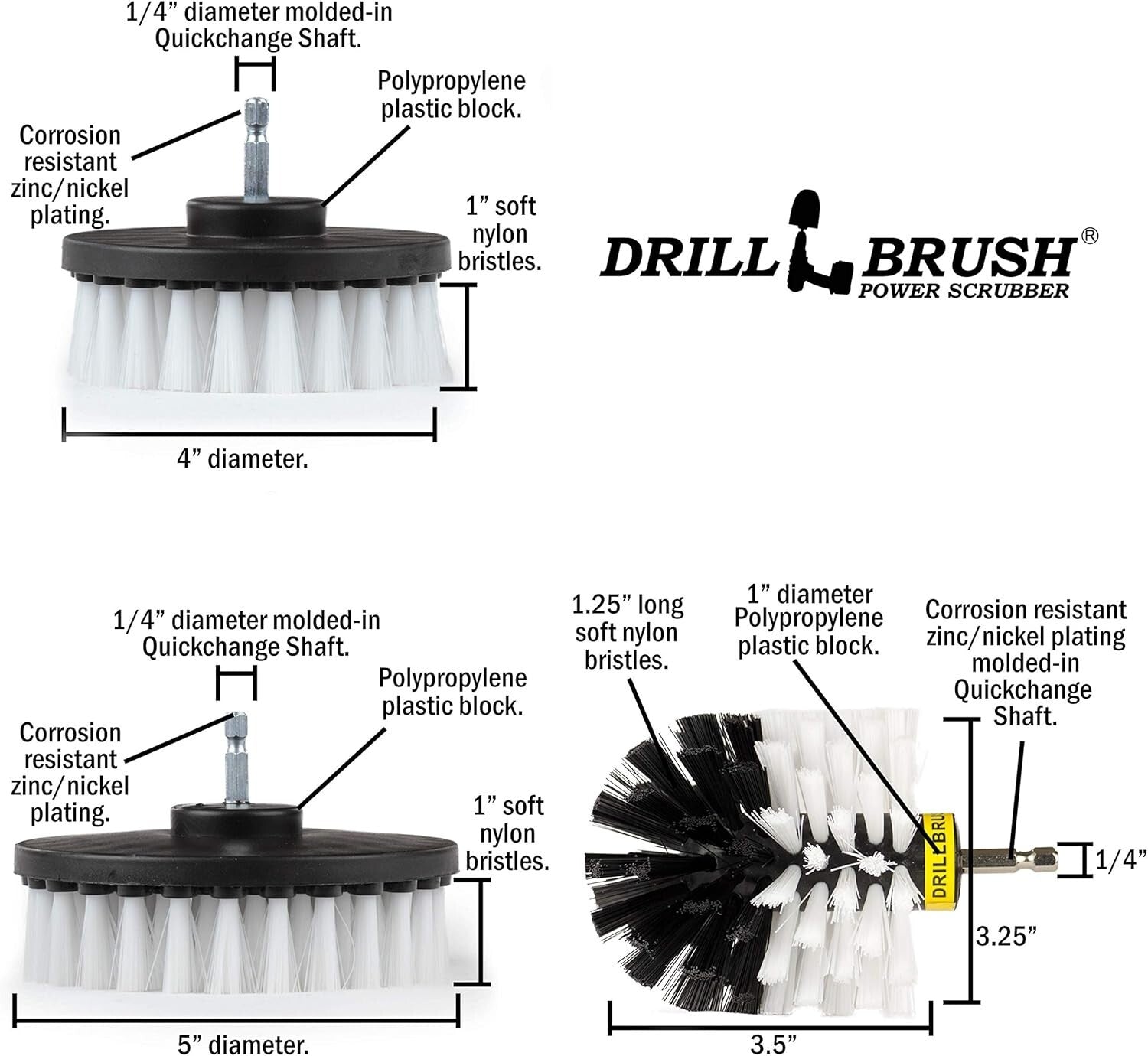 Ultimate Drill Brush Car Wash Kit: 6 Pieces for Perfect Automotive Detailing