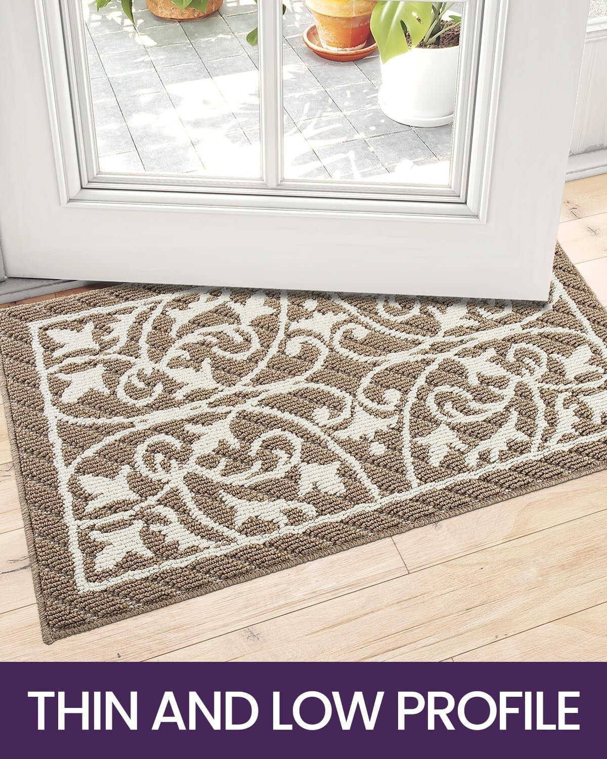 Machine Washable Non-Slip Entry Doormat 2'8" x 4' - Easy Care Floral Rug