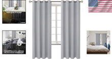 Load image into Gallery viewer, Blackout Room Darkening Drapes 52 x 72 Inches - Grommet &amp; Thermal Insulation Set