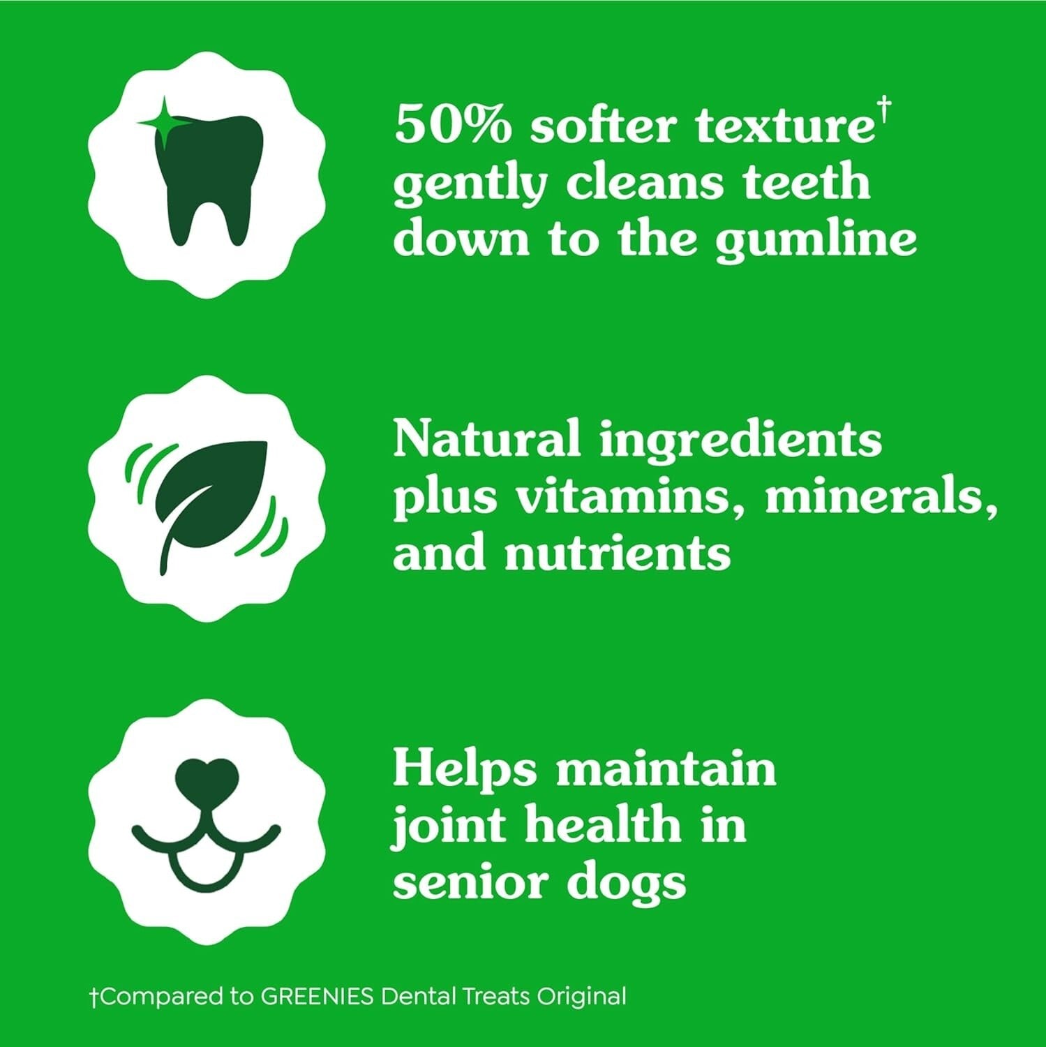 Natural Dental Dog Chews for Seniors - 27 oz Petite Size, Mouth-Wowing Flavor