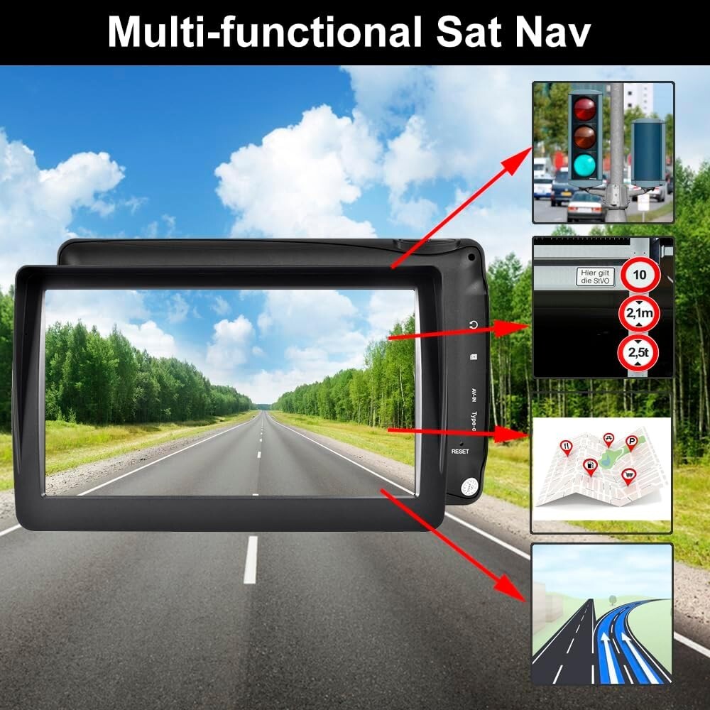 2025 GPS Navigator with 7-Inch HD Display & Lifetime Map Updates - Car Friendly