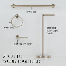 Load image into Gallery viewer, Stylish Heavy-Duty Toilet Paper Stand - Brushed Stainless Steel, Rust-Resistant