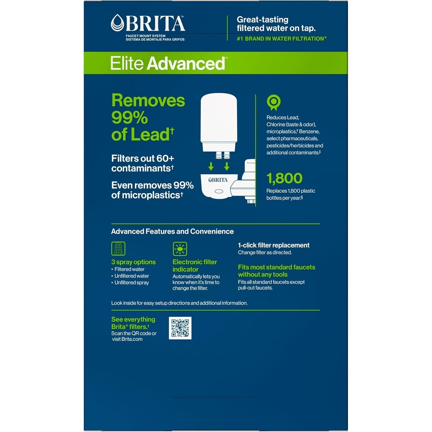 Countertop Faucet Mount Filter with Multiple Dispensing Options - Easy Install