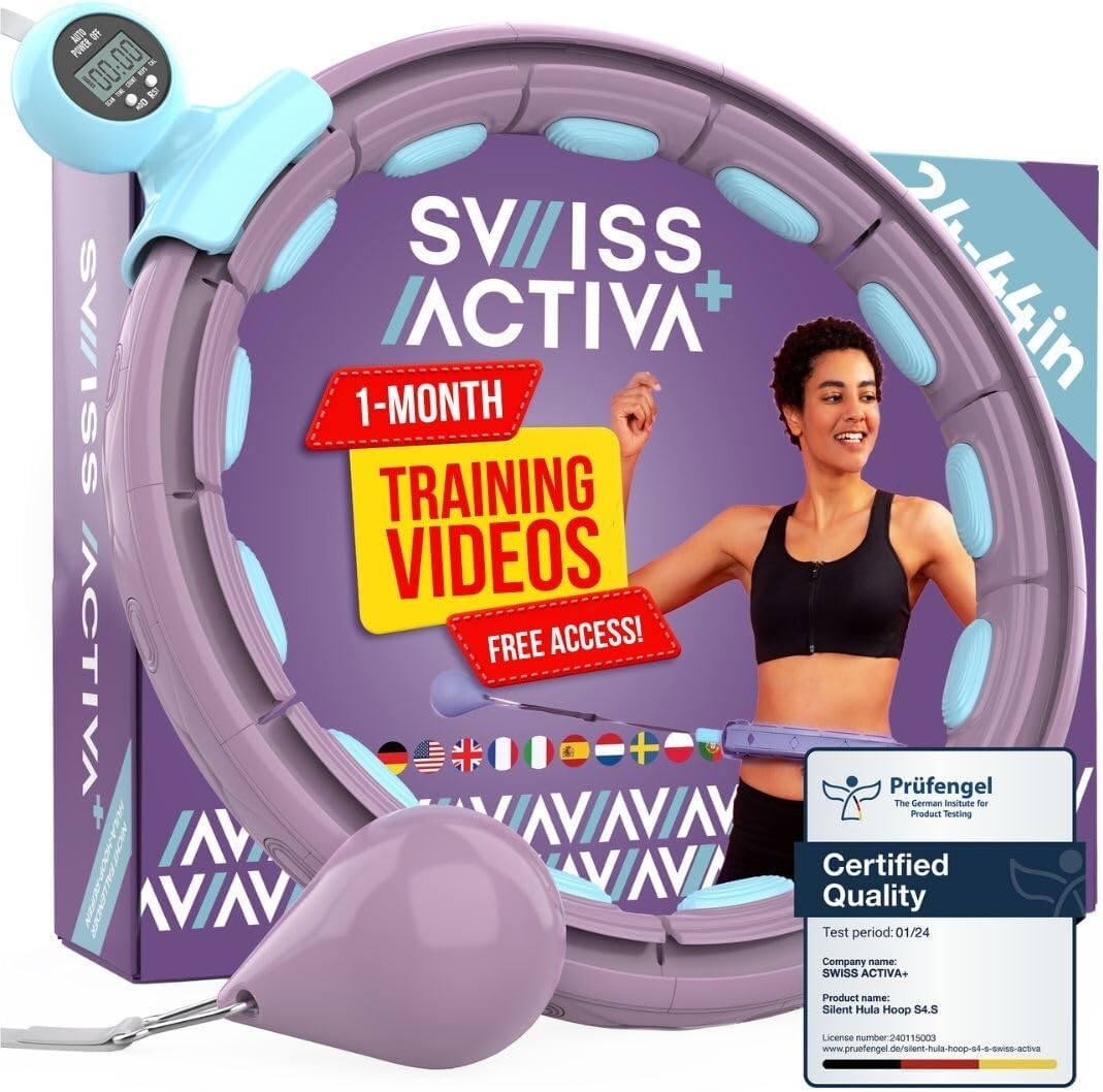 Adjustable Infinity Weighted Hula Hoop for Belly Fat Loss - Track Your Progress