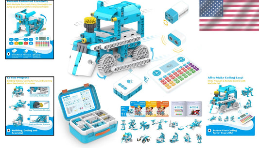 Building Fun Awaits: D3 Pro 12-in-1 Robot Kit with Online Tutorials for Ages 6-8