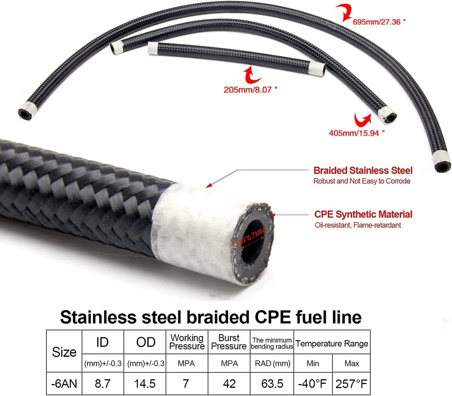 Universal AN6 Adjustable Fuel Pressure Regulator Kit for Cars and Marine Engines