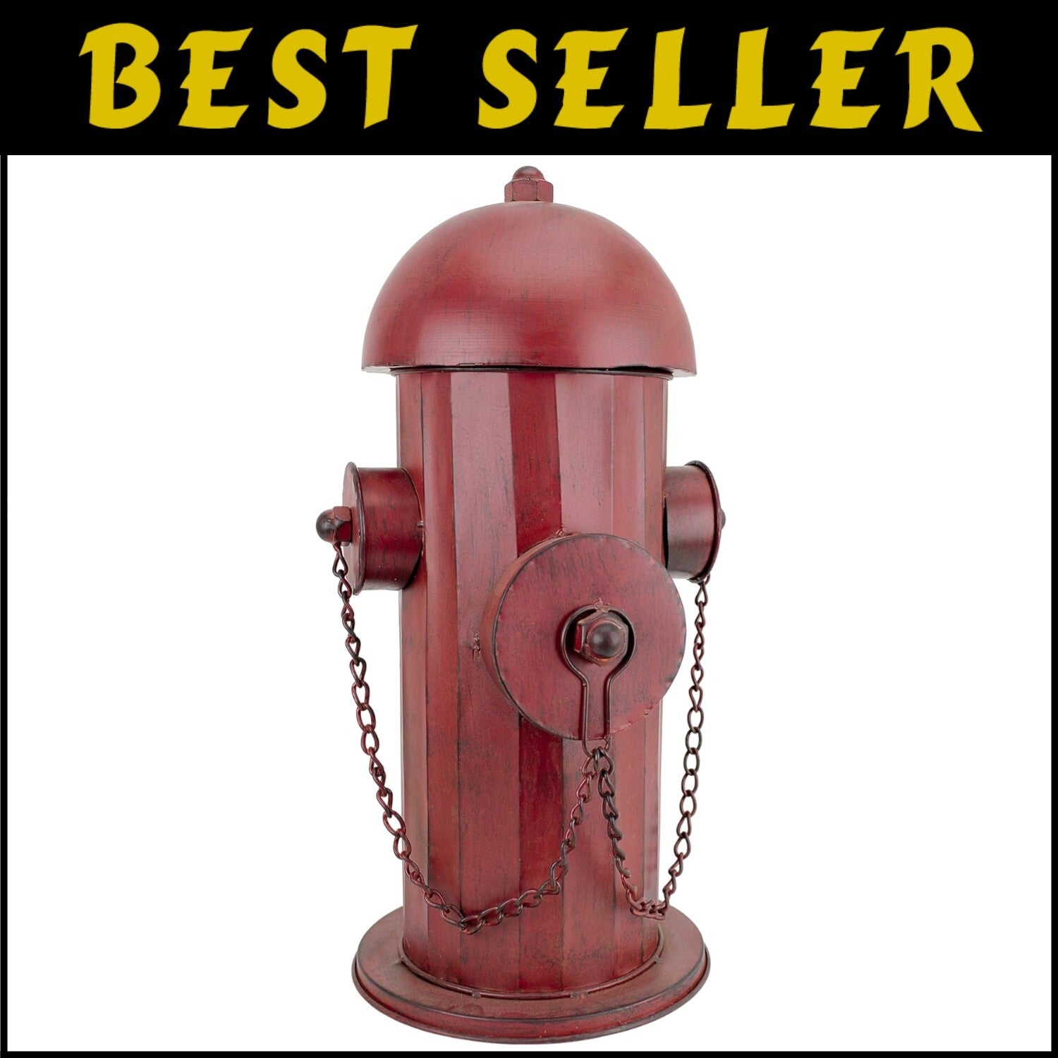 Rustic Red Fire Hydrant Statue - Multi-Functional Puppy Pee Post & Toy Storage