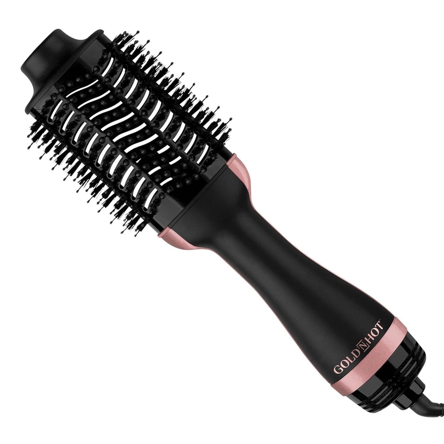 Unique Oval Hair Dryer & Styler - Pink-Black Ionic Technology for Frizz Control