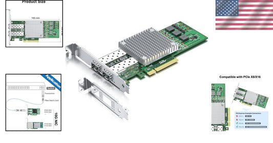 10Gb PCI-E NIC Broadcom Dual SFP+ Port Ethernet Adapter for Windows/Linux/VMware