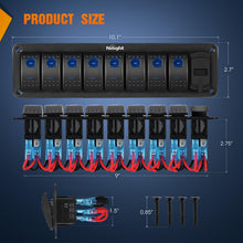 Load image into Gallery viewer, 8 Gang Rocker Switch Panel w/ PD Type C &amp; USB Charger – Waterproof Aluminum