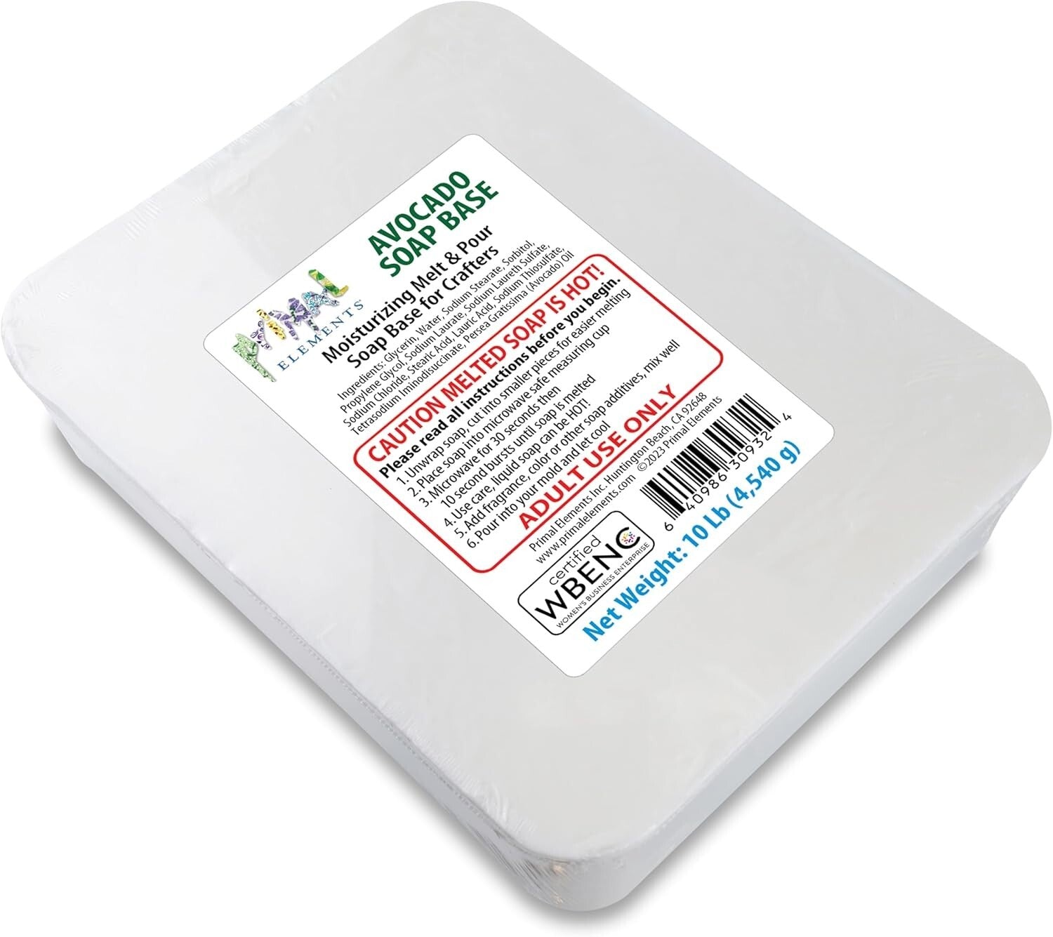 10-Pound Avocado Soap Base - Vegan, Melt & Pour Glycerin for DIY Soap Crafting