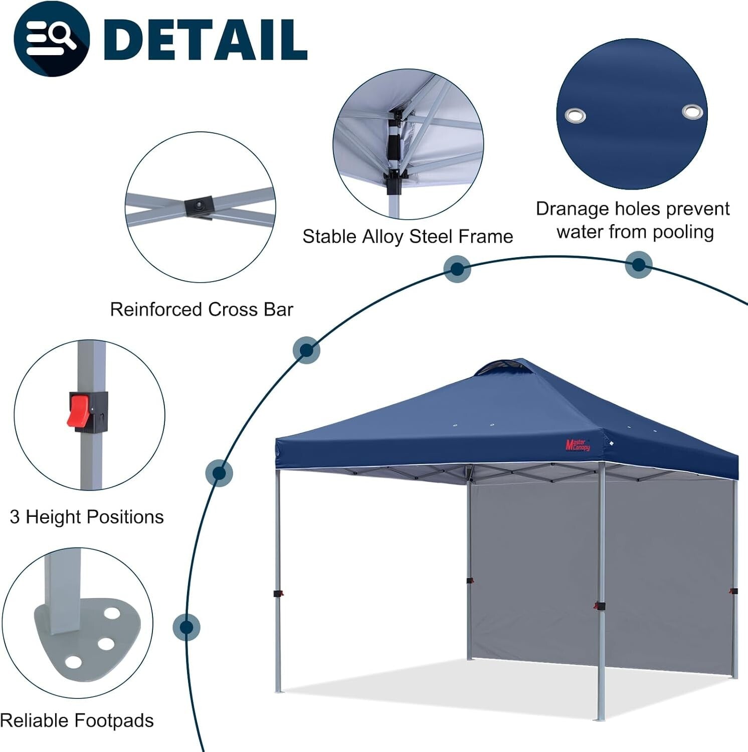 Sturdy 10'x10' Outdoor Canopy Tent with Vent and Sidewall - Easy Portable Design