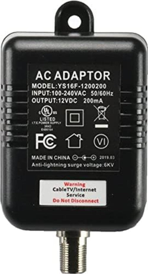 4-Port Coaxial Cable Signal Booster for HDTV & Internet - Antronix Black