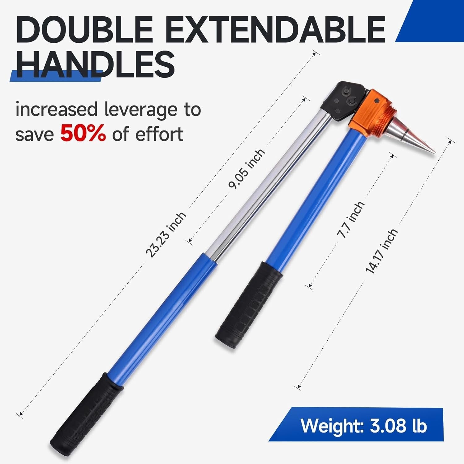 Manual PEX Expanding Tool Kit with Auto-Rotation for 1/2, 3/4 & 1 Inch Fittings