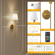 Load image into Gallery viewer, Rechargeable LED Wall Sconces - Elegant, Wireless, 12 Lighting Options, Set of 2