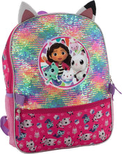 Load image into Gallery viewer, Durable 16" Gabby’s Dollhouse Sequin Backpack Set - Perfect for School Travel