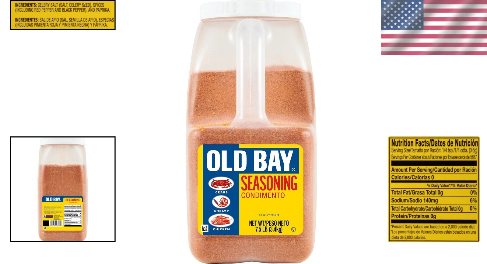 7.5 lb OLD BAY Seasoning - Elevate Your Seafood and Dish Flavors with Ease
