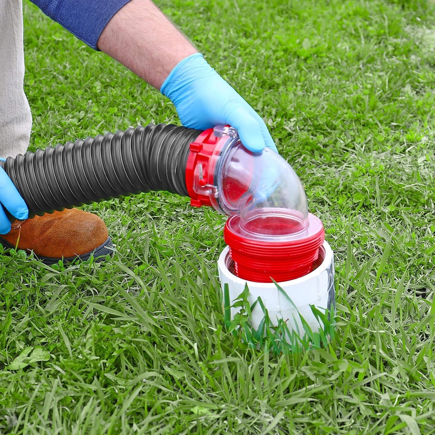 15-Foot Heavy-Duty RV Sewer Hose Kit with ClearView Adapter for Easy Draining