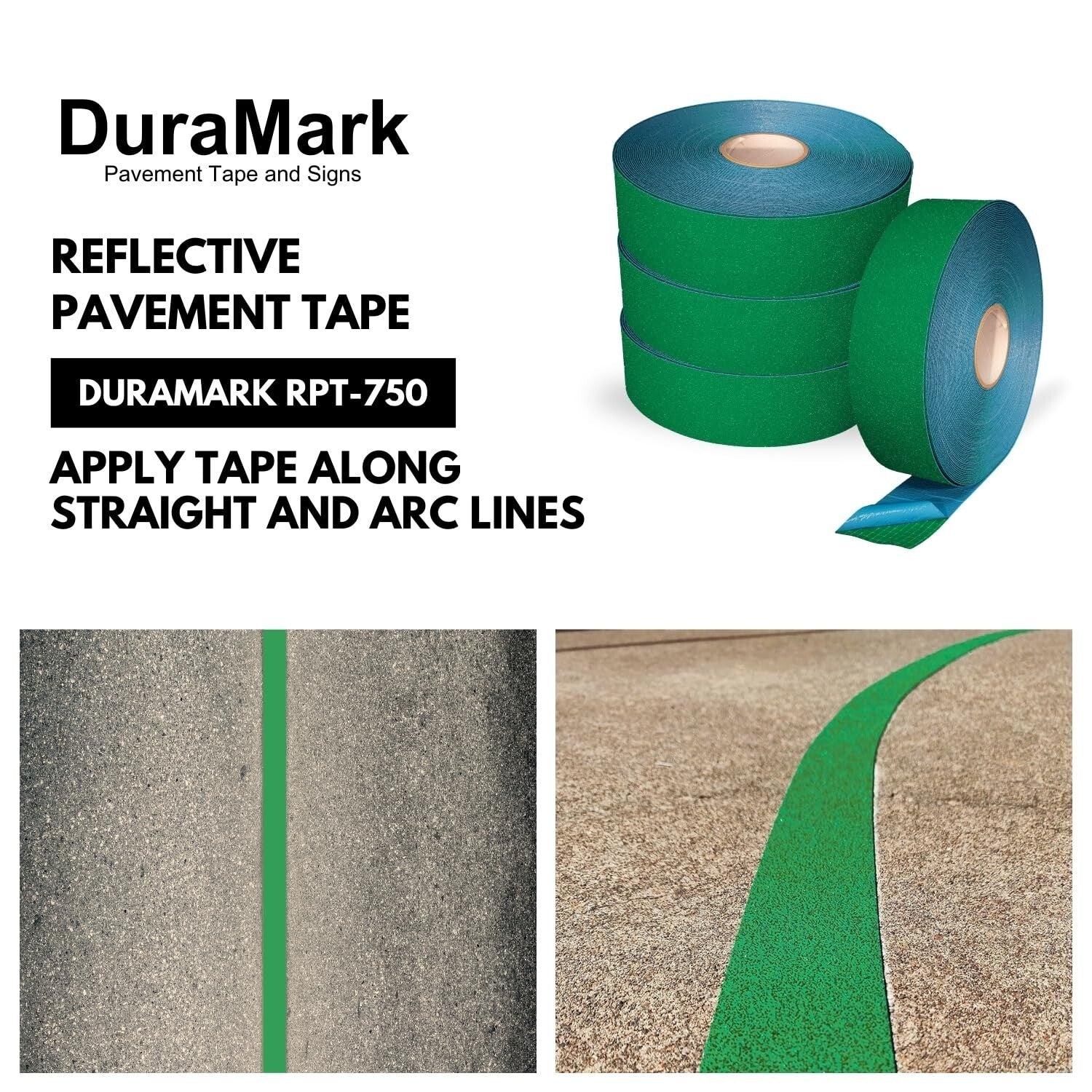 Durable Reflective Marking Tape for Crosswalks & Bike Lanes - 3 Inch x 108 Feet