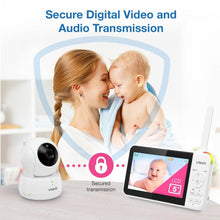 Load image into Gallery viewer, Pan &amp; Tilt Video Baby Monitor with 5'' LCD, Secure Transmission, Up to 1000ft