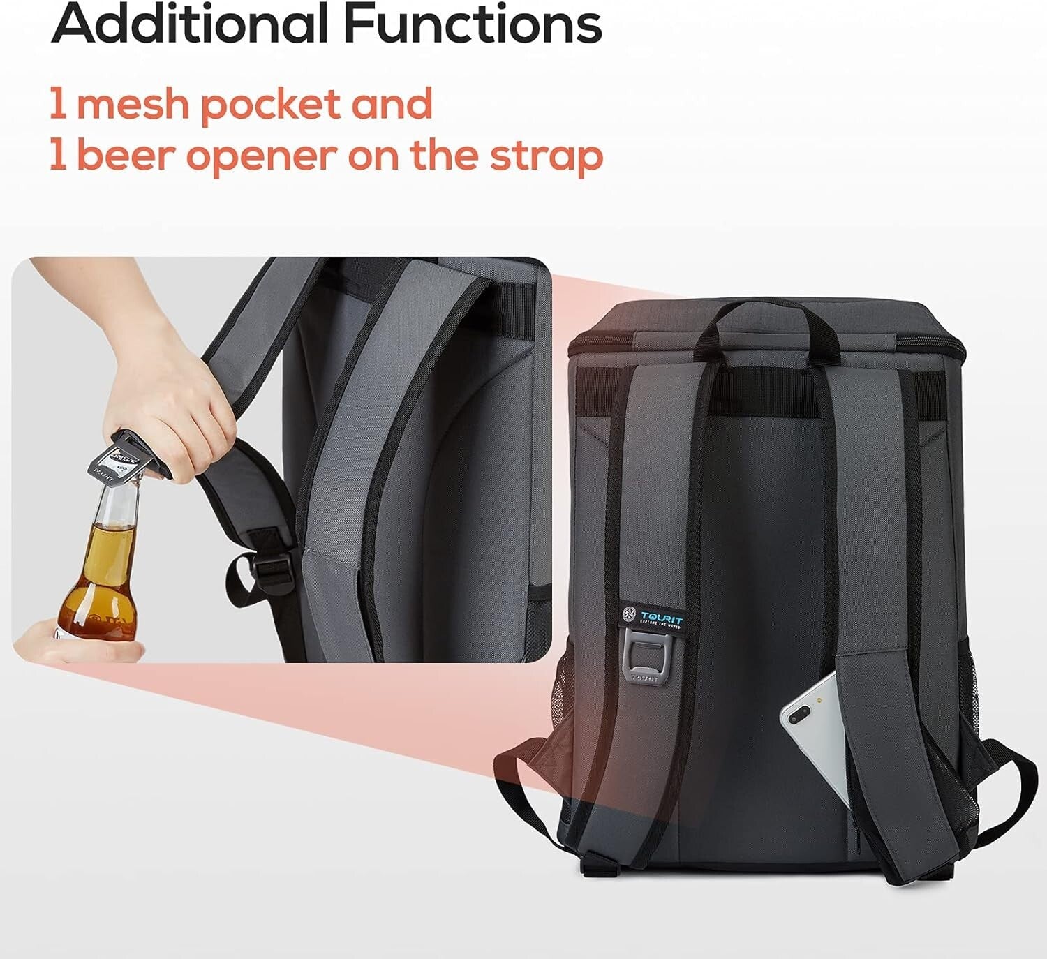 Durable 30-Can Insulated Backpack Cooler - Leak-Proof for Work, Beach & Hiking