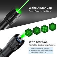 Load image into Gallery viewer, 2 Pack Rechargeable Tactical Green Beam Flashlight - Long Range LED for All Uses