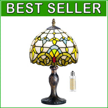 Load image into Gallery viewer, Charming Multi-Color Stained Glass Desk Lamp - Perfect for Living Room &amp; Bedroom