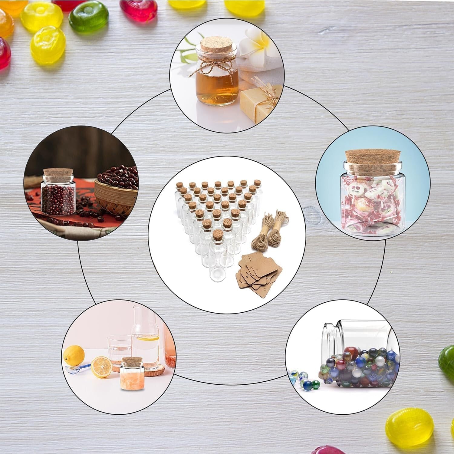 160 Mini Glass Bottles 20ml with Leakproof Stoppers - Perfect for Wedding Favors