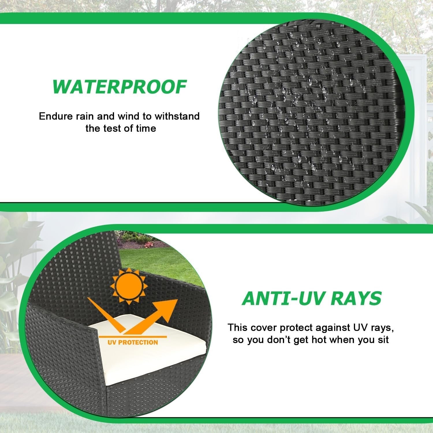 Comfortable Patio Wicker Chair Set with Glass Coffee Table for Yard Bliss