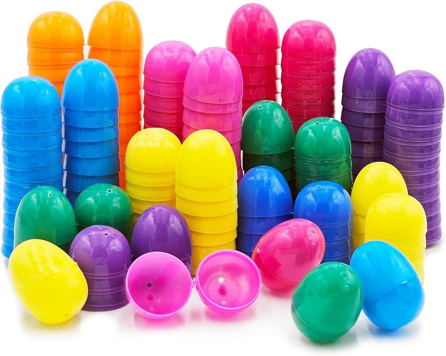 500 Hinged Bright Plastic Easter Eggs - 2.3" Fillable Surprise Eggs for Parties