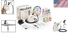 Load image into Gallery viewer, Mini Airbrush Kit with Quiet Compressor &amp; 12 Colors - Perfect for Artists