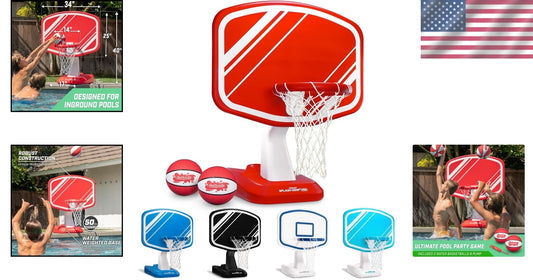 All-in-One Splash Hoop PRO: Pool Basketball Setup with Balls & Pump Included