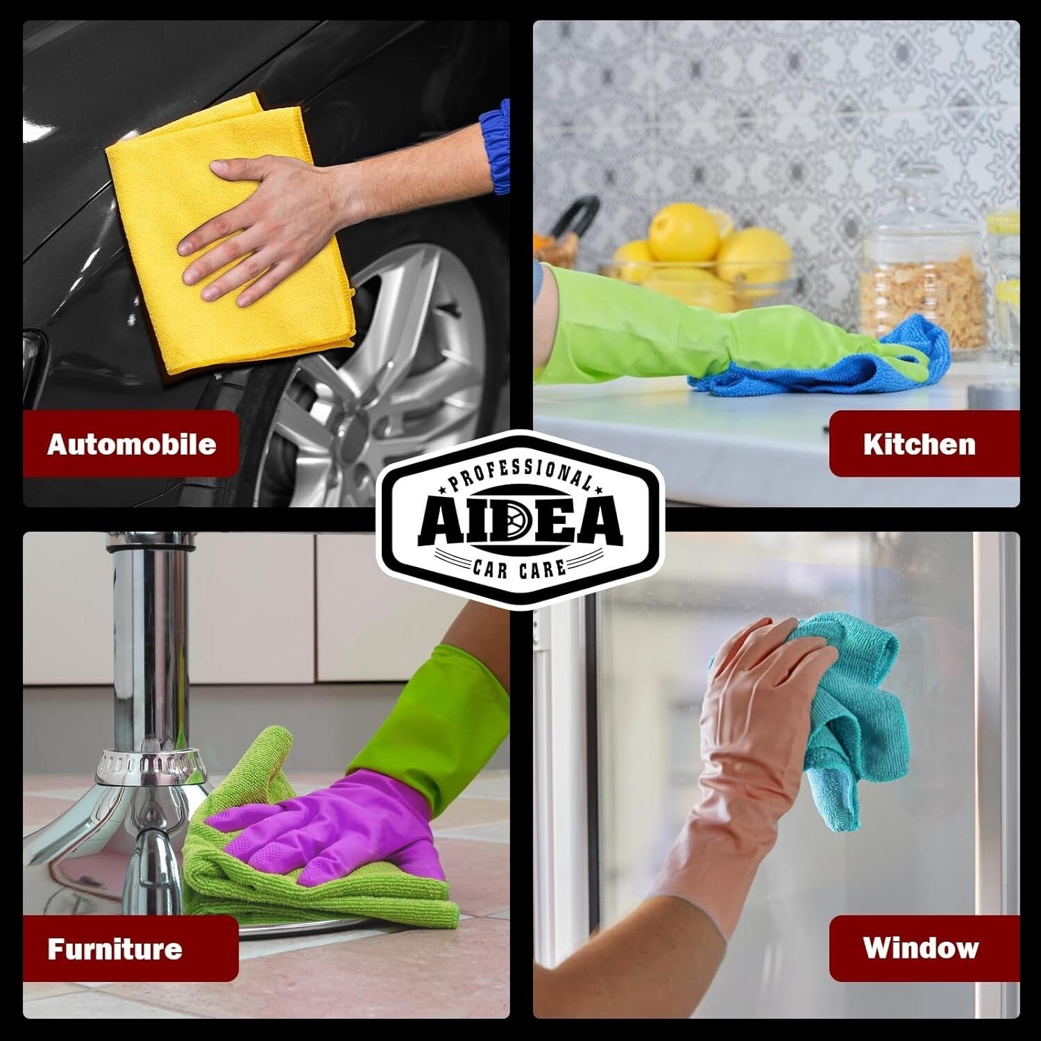 Durable Microfiber Cleaning Rags - 150PK Absorbent Towels for All Surfaces