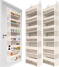 Load image into Gallery viewer, Ivory Dual Over the Door Storage System - Multi-Pocket Organizer for Every Room
