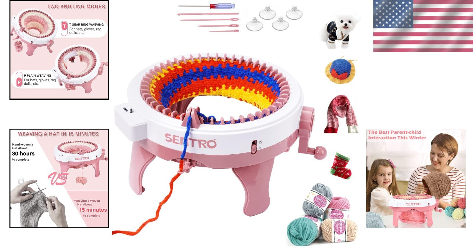 Compact 48 Needles Knitting Machine – The Ultimate Crochet Kit for Beginners