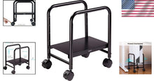 Load image into Gallery viewer, Height Adjustable Mobile CPU Stand with Locking Wheels – Black Metal Tower Cart