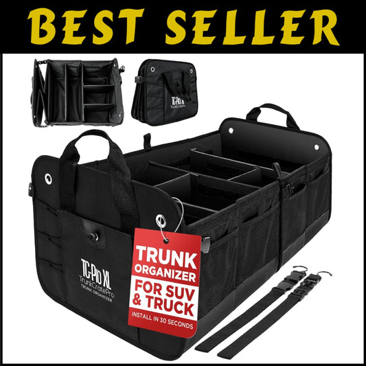 Lightweight Collapsible Car Trunk Organizer with 6 Compartments – Eco-Friendly