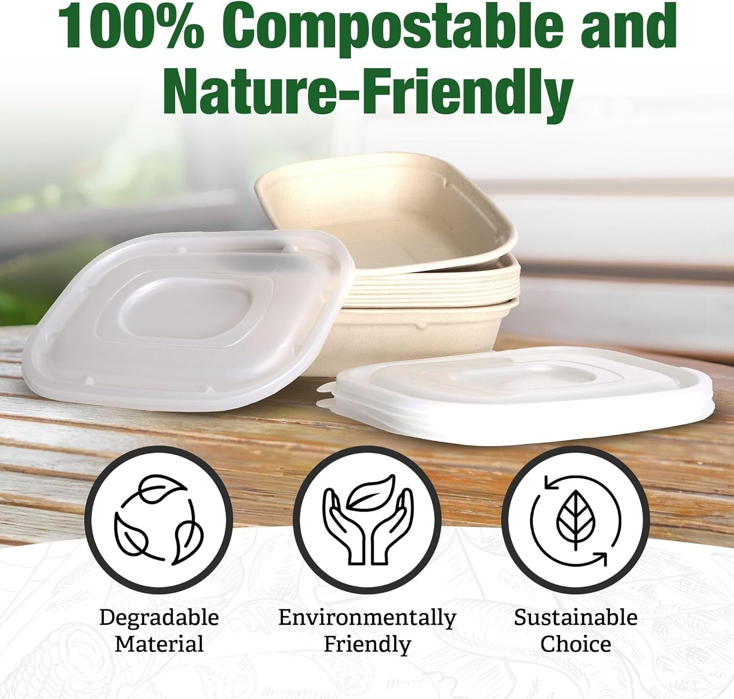 Eco-Friendly 100 Count Oval Paper Bowls - 40 oz, Ideal for Parties & Takeout