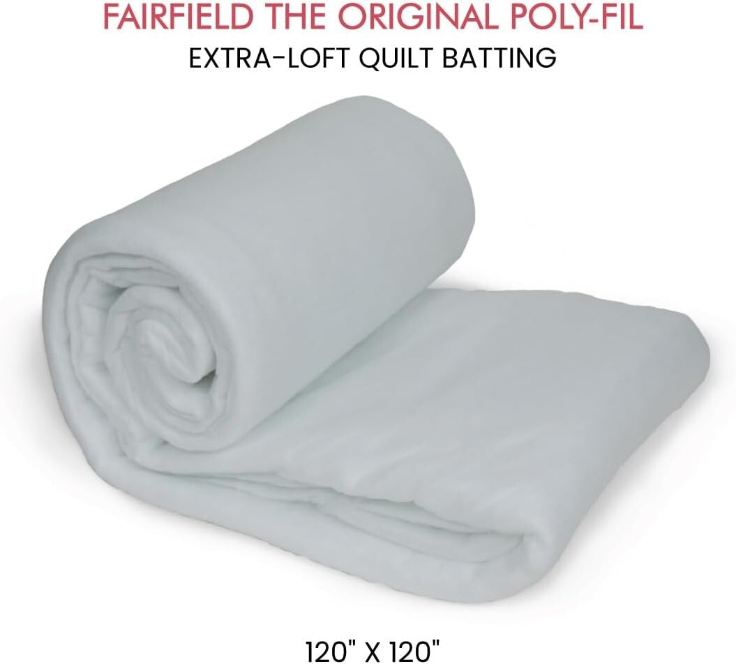 Hypoallergenic 100% Polyester Quilt Batting - 120" x 120" for All Quilting Needs