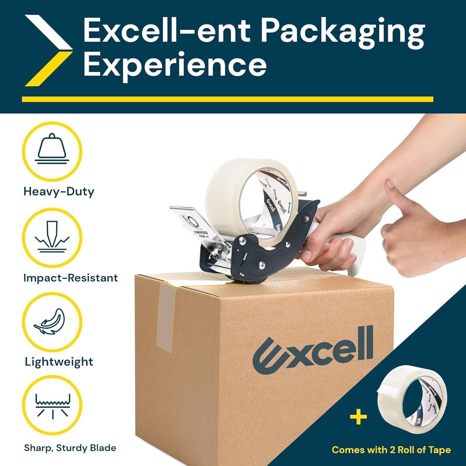 Low Noise Packing Tape Dispenser 2-Pack – Ideal for Effortless Box Sealing