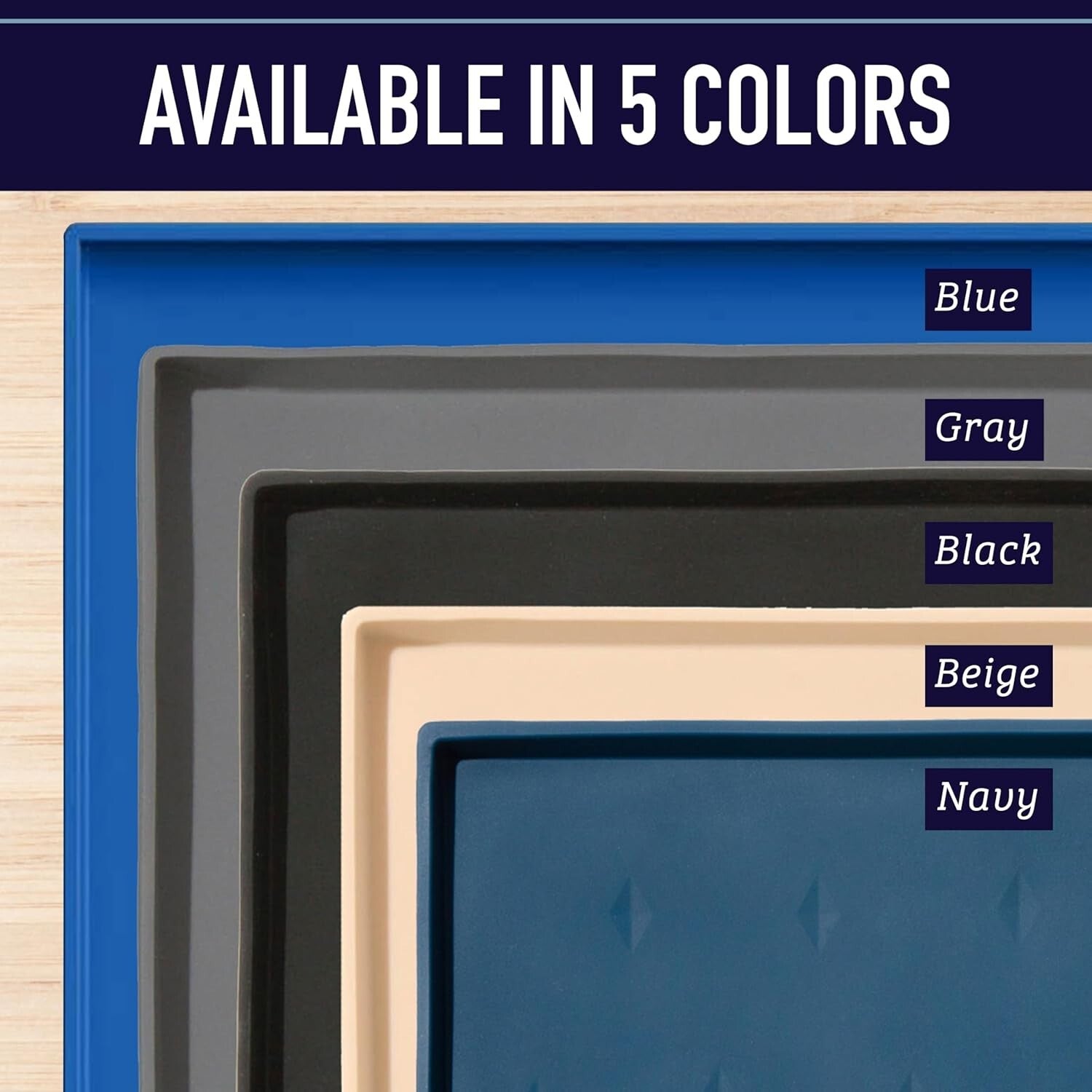 Pet Feeding Mat with Extra Tall Lip - Dishwasher Safe, Blue Diamond Design