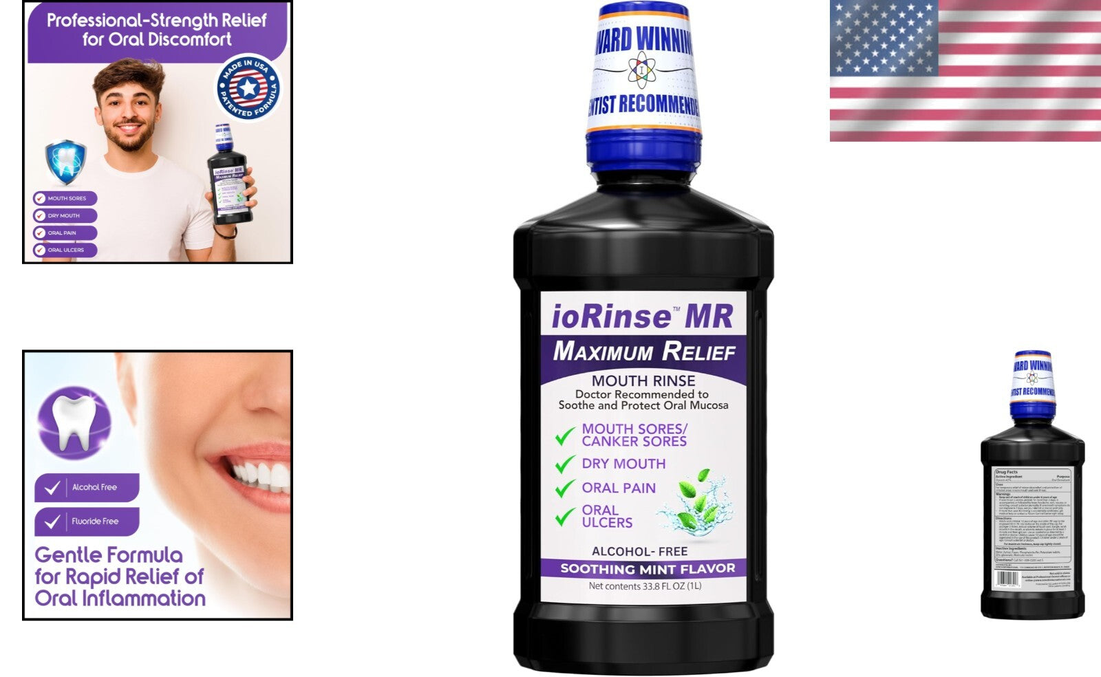 Max Relief ioRinse MR: Oncologist-Approved Oral Rinse for Sensitive Mouths - 1L