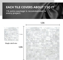 Load image into Gallery viewer, Water-Resistant 12" x 12" Mother of Pearl Shell Tiles for Stylish Renovations