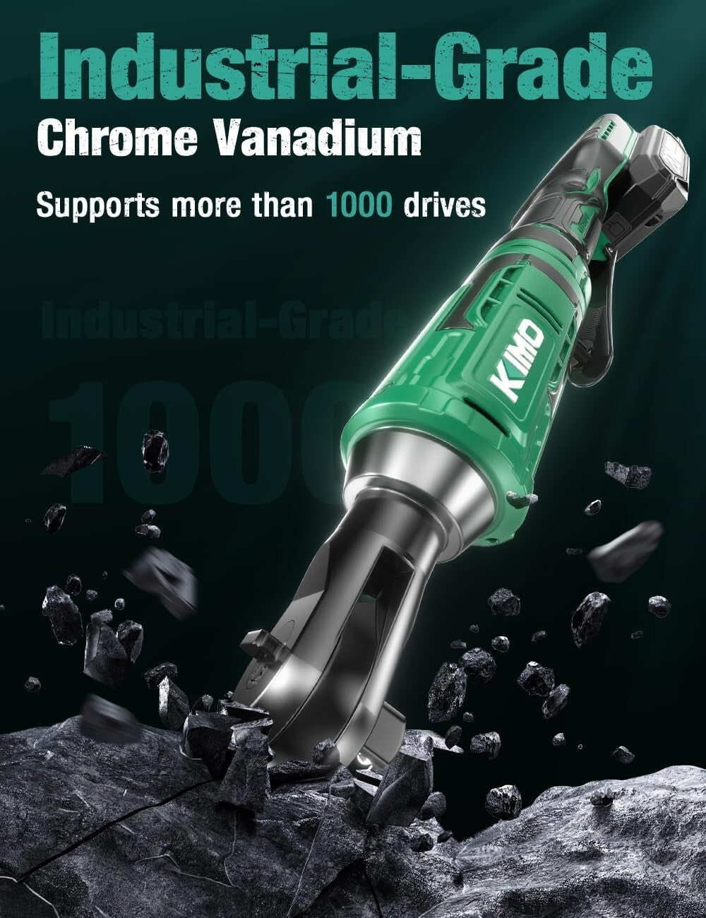 Battery Powered 20V Ratchet Wrench Set - Compact with Extension Bar & Adapters